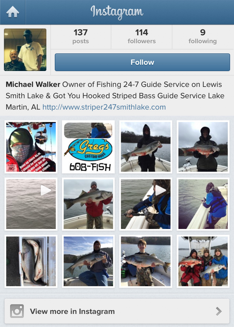 Fishing 24-7 Guide Service Instagram Link Stripers247
